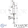 Ideal Standard Alfiere Bathroom Basin Mixer Tap Dimensions